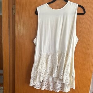 Who What Wear White Lace Tank Top